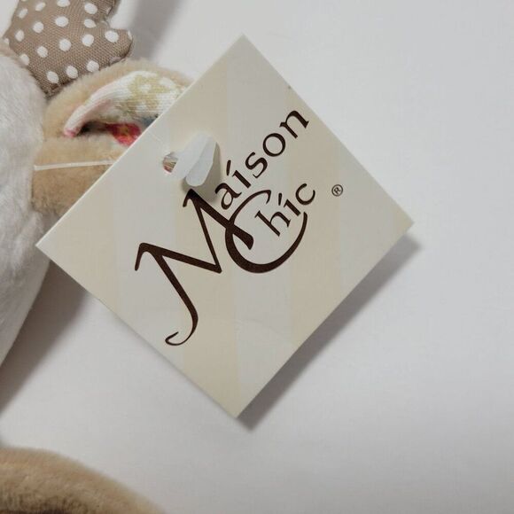 Maison Chic Farrah the Fawn Deer Lovey Paci Holder Blankie Pink Tan Floral NEW - Picture 11 of 15